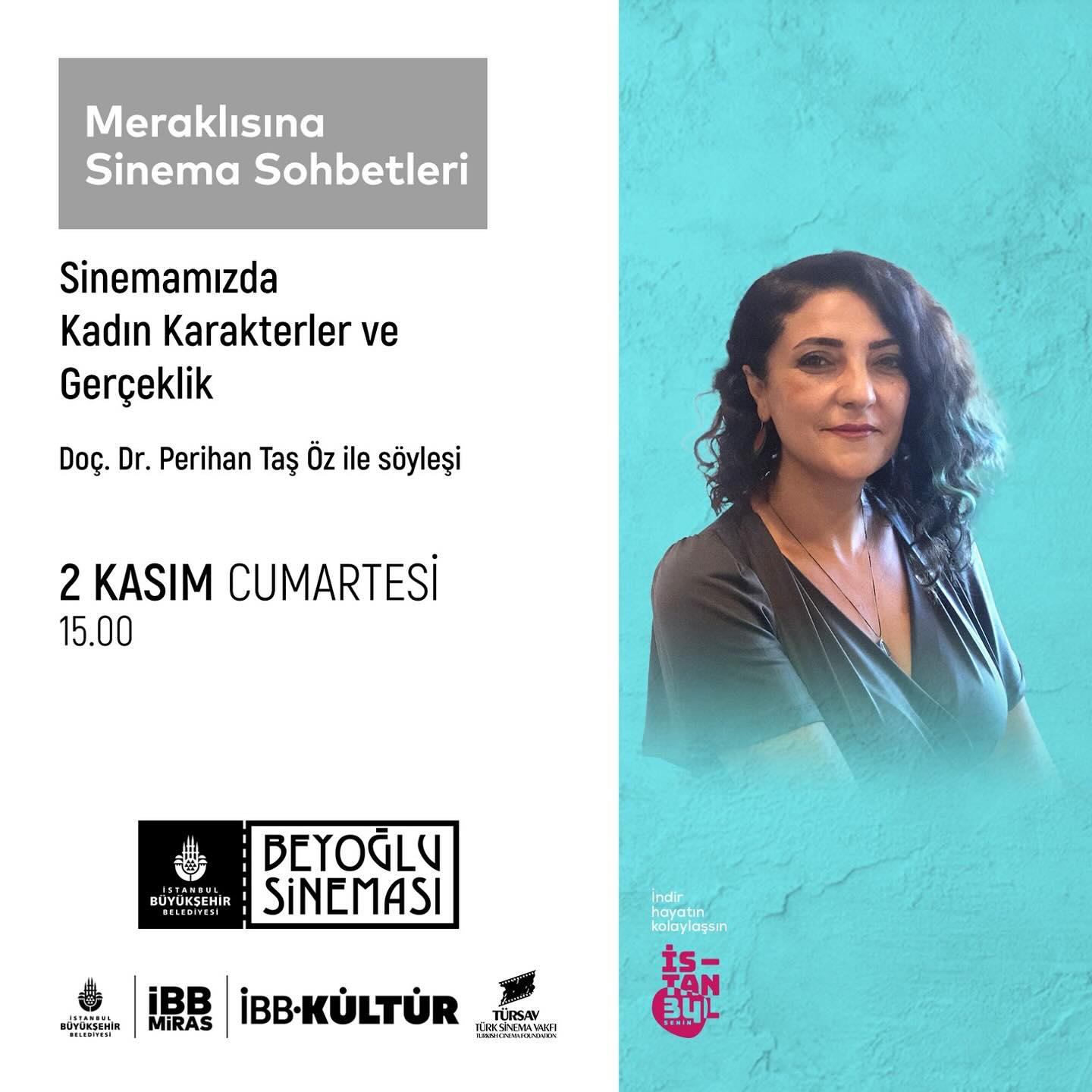 Doç. Dr. Perihan Taş Öz, İBB Kültür’ün Düzenlediği “Meraklısına Sinema Sohbetleri” Etkinliğine Konuk Oldu